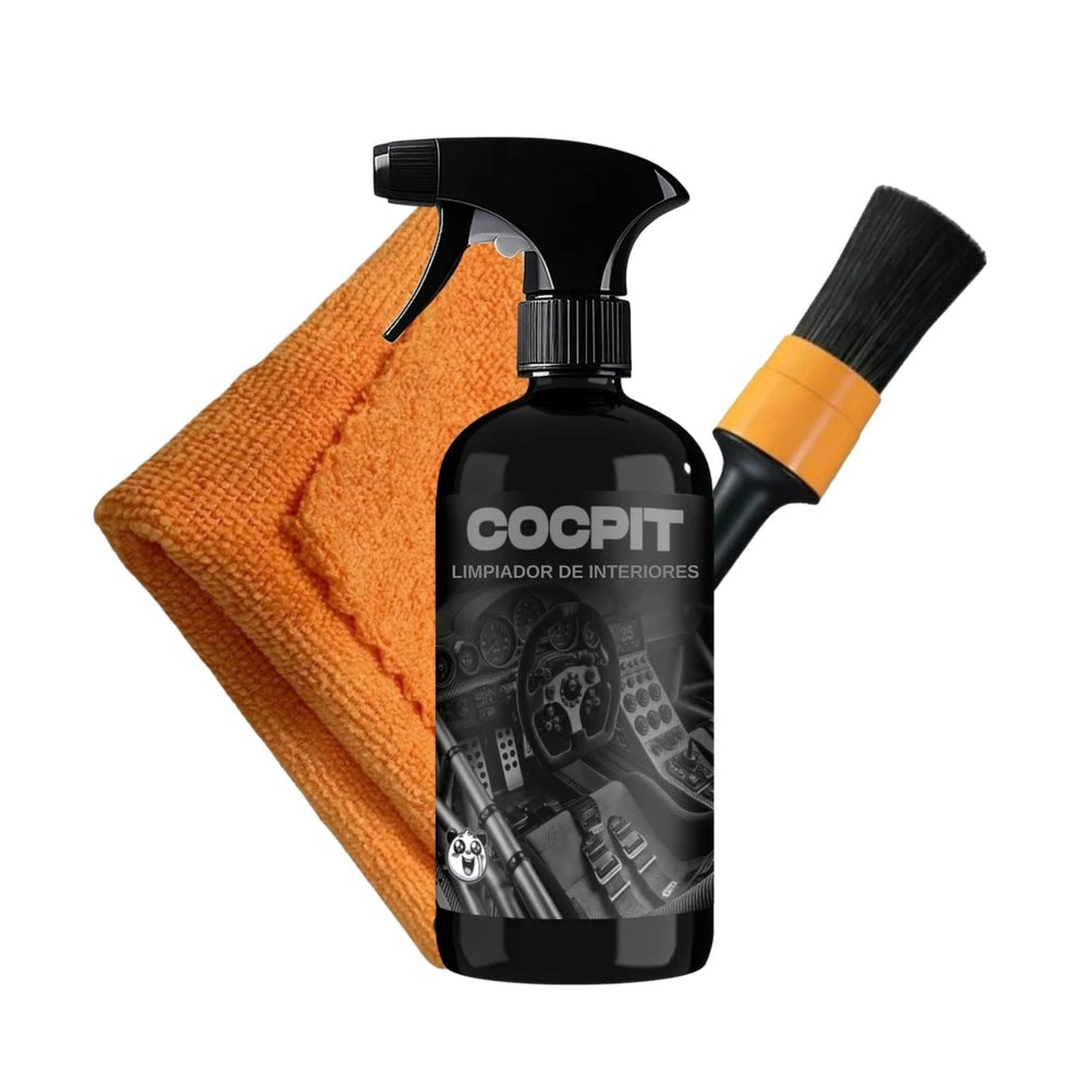 KIT COCPIT 500 ML – LIMPIEZA INTERIOR + 2 PINCELES DETAILING + MICROFIBRA - Lagrimas De Panda