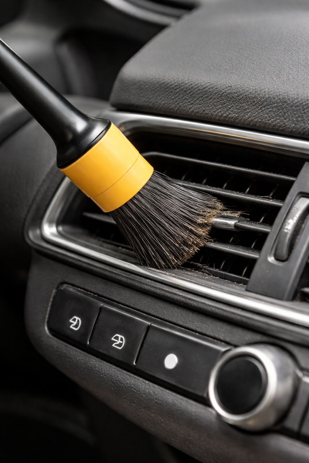 Brocha de detailing Lágrimas de Panda para limpiar llantas, paneles y espacios estrechos del interior del coche