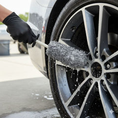 Cepillo de llantas microfibra suave para coche, limpieza en profundidad sin rayar, llega a zonas estrechas