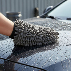 Guante de lavado para coche de microfibra doble cara, fibras largas que atrapan suciedad sin rayar la pintura