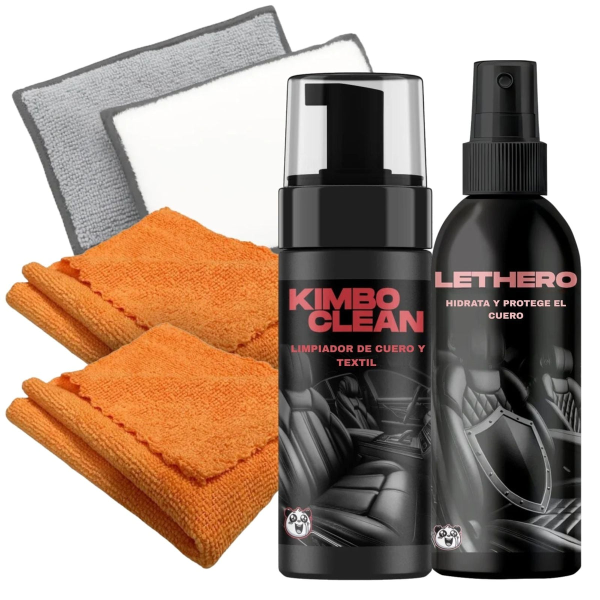 KIT CUERO COCHE – LIMPIEZA Y PROTECCIÓN COMPLETA - Lagrimas De Panda